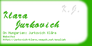 klara jurkovich business card