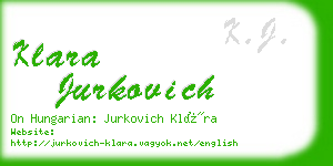 klara jurkovich business card